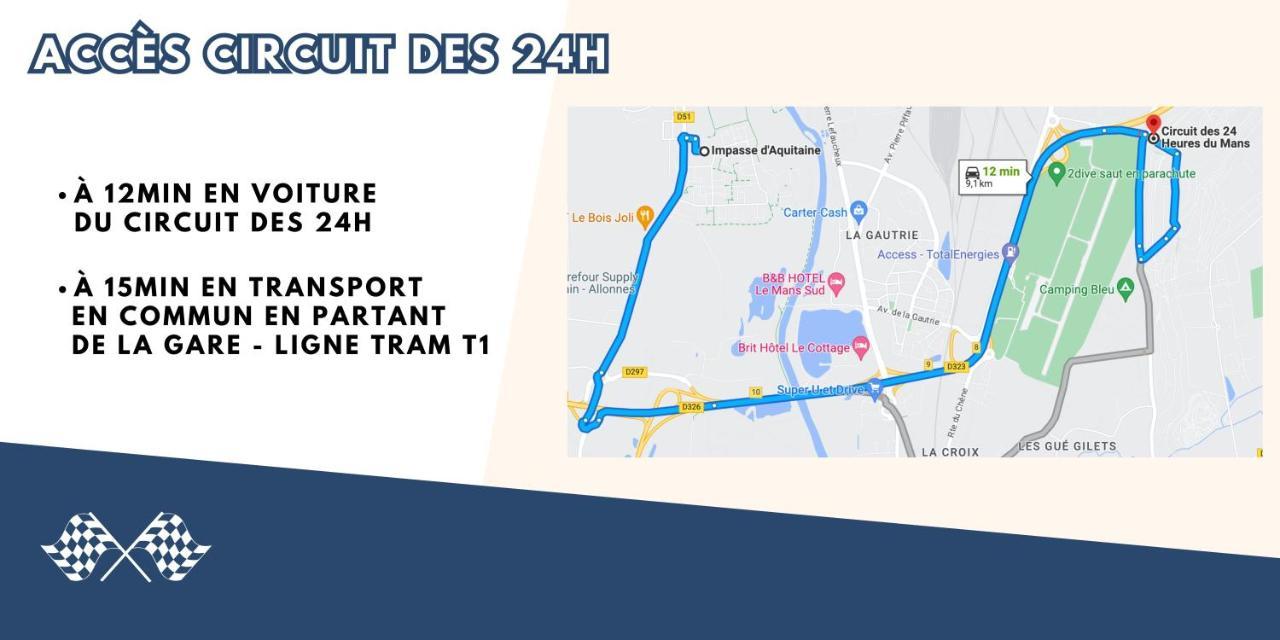 Appartement T3 Proche Circuit Du Mans Allonnes  Экстерьер фото